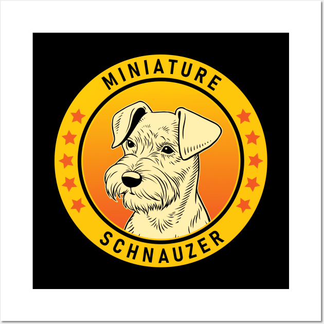 Miniature Schnauzer Dog Portrait Wall Art by millersye